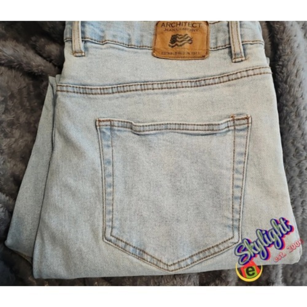 Architect Men's‎ Blue Regular Fit Denim Jeans Light Wash Cotton Sz 38x29
